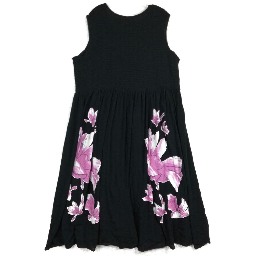 Bedford Fair Womens Dress Maxi Black Floral Lily Sleeveless Plus 2X - Picture 2 of 10